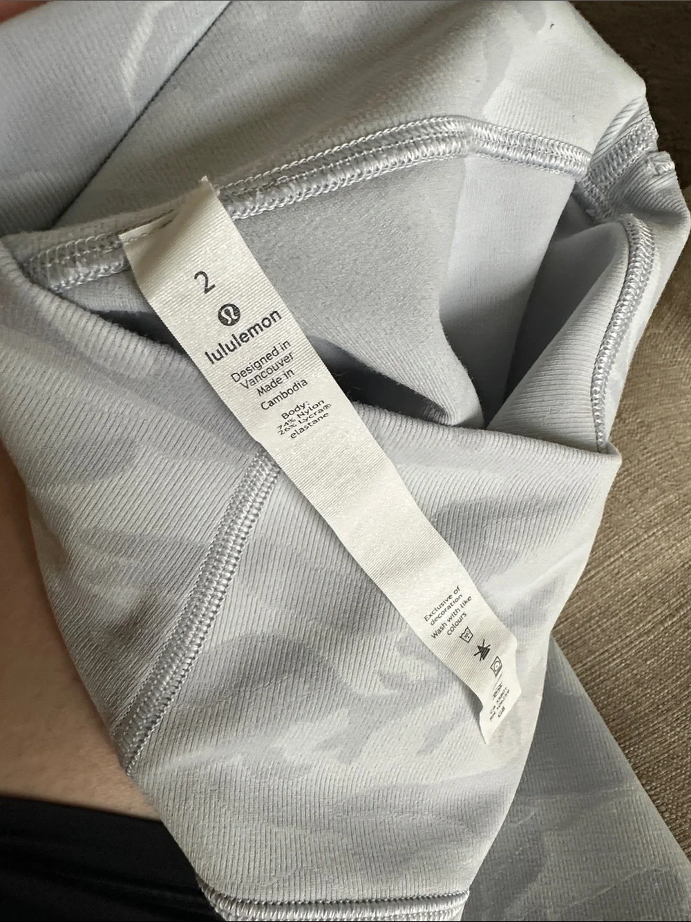lululemon athletica Light Gray Camo Leggings